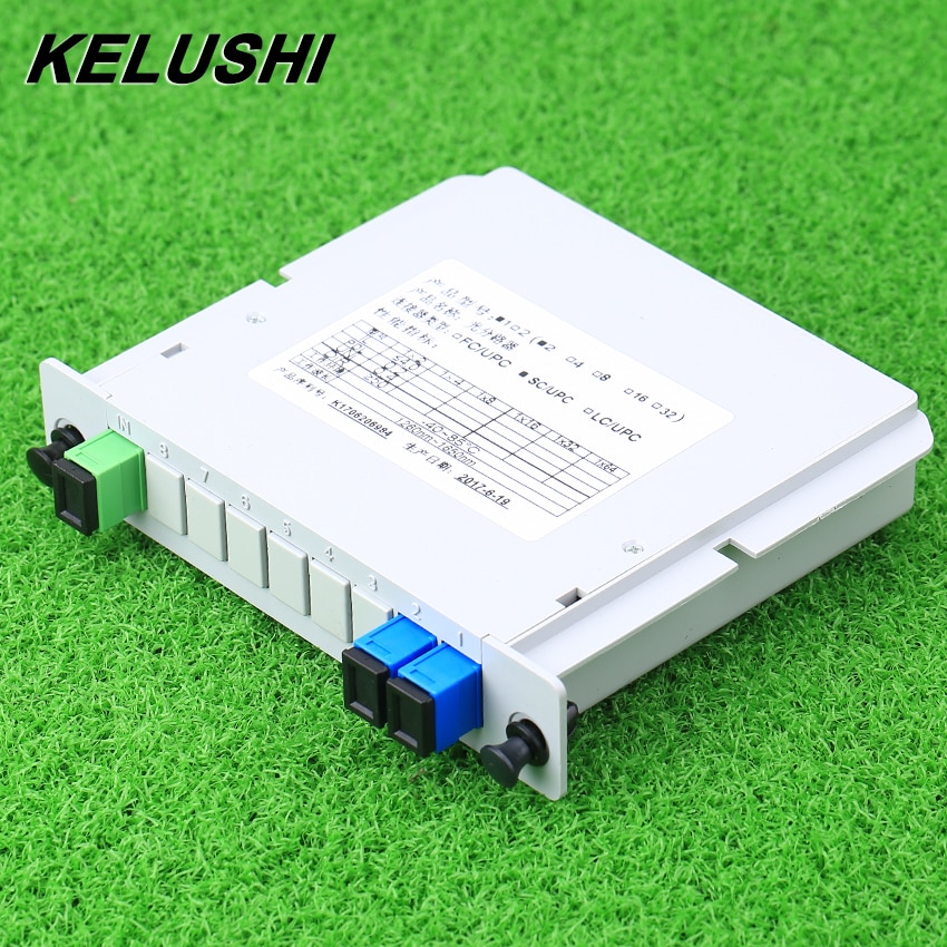 KELUSHI SC/UPC 1x2 Fiber Optical Splitter SC Connector PLC Module Splitter Box optical branching device 1:2 Port
