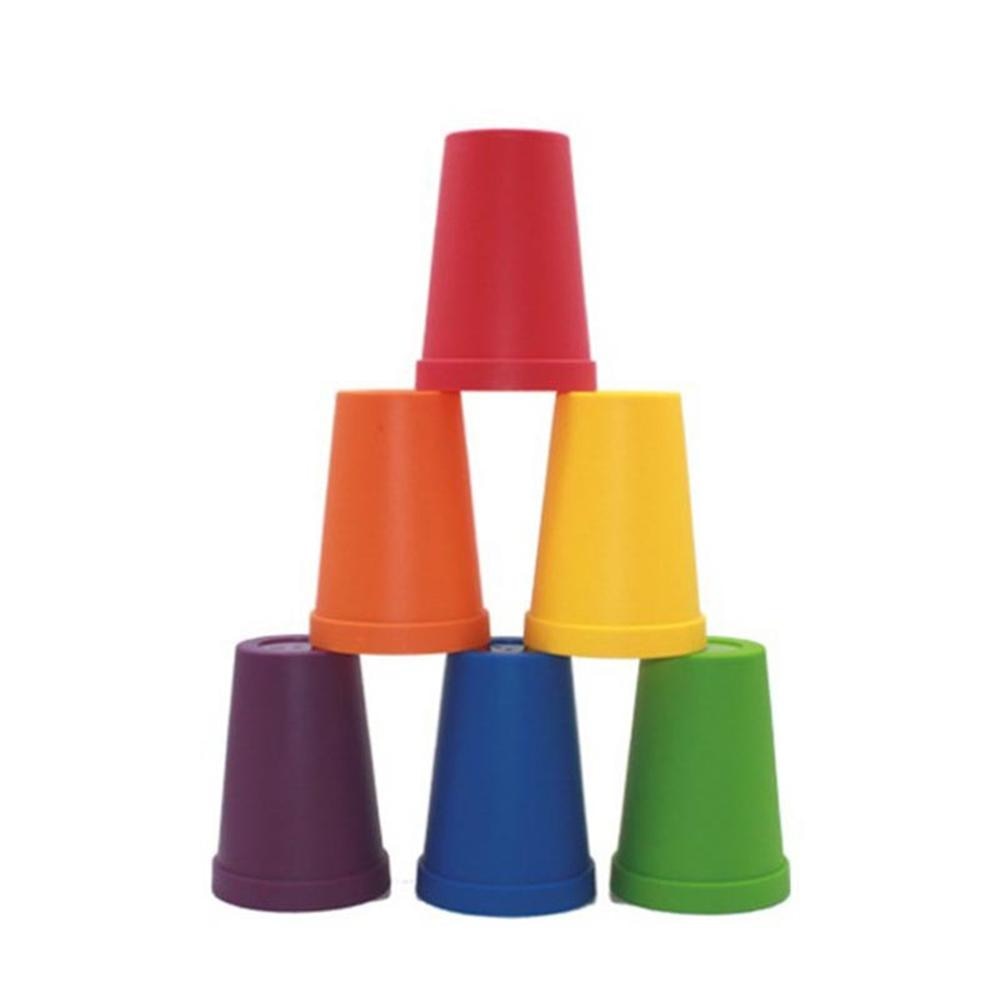 6 Colors Red Orange Yellow Blue Green Purple Stacking Cup For Counting Bears Montessori Rainbow Matching Game Math