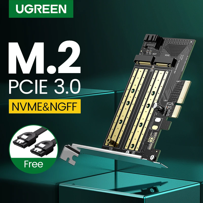 UGREEN PCIE to M2 Adapter NVMe M.2 PCI Express Adapter 32Gbps PCI-E Card x4/8/16 M&B Key SSD