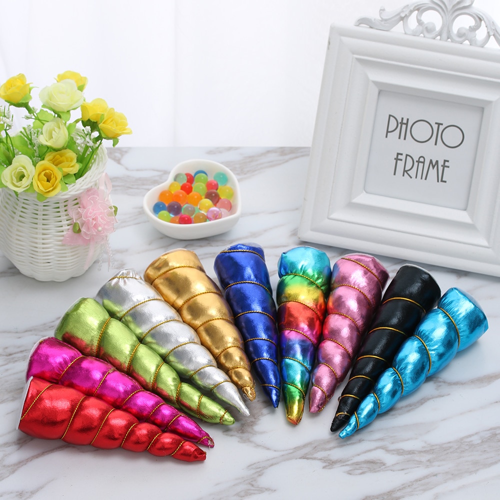 Cute 30pcs/lot Unicorn Horn Flatback for Baby Girls Unicorn Hair Bands Headwear Party Diy Hair Accessories Birthday Gifts
