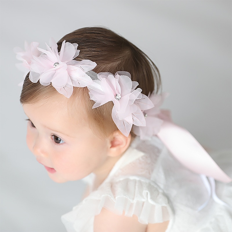2019 Brand Baby Girls Flower Headband Wreath Weddings Party Garland Lace Floral Crown Hairbands Princess Costume