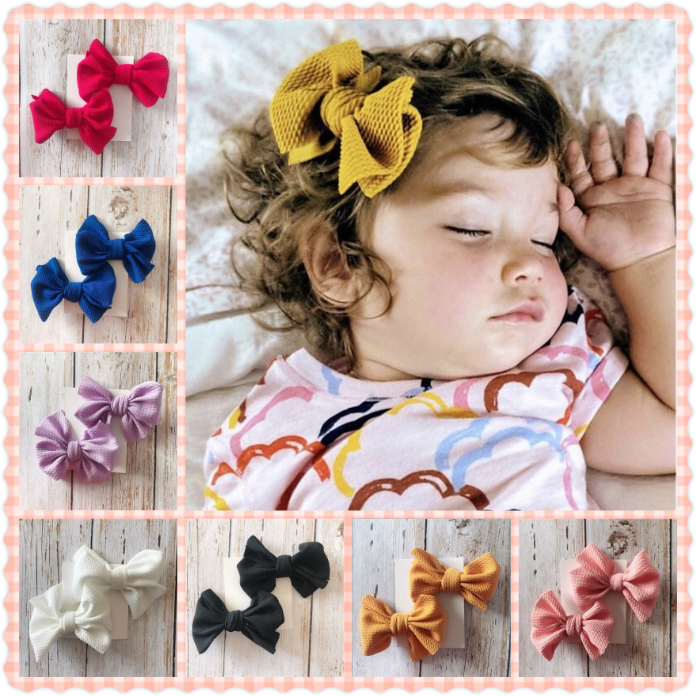 2pcs/set 4.3 Inch Toddler Newborn Baby Girl Kids Hairpins Big Bow Headwear Cute Baby Accessories