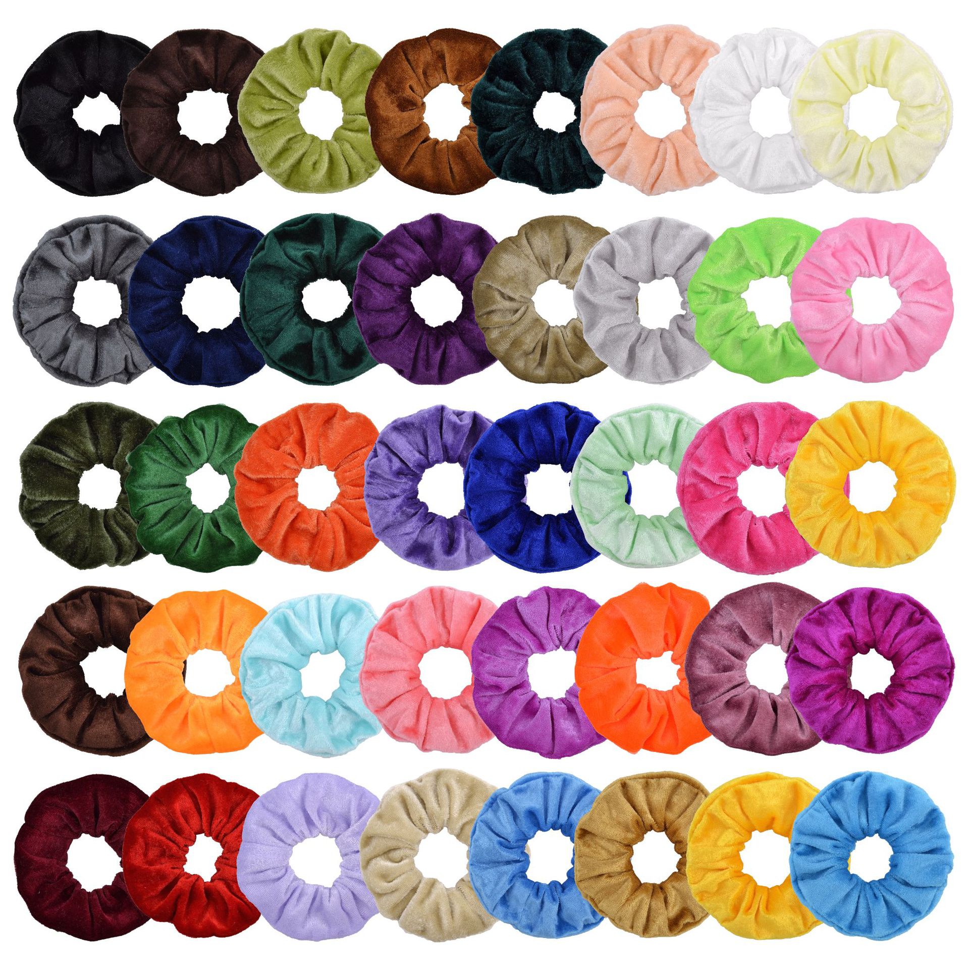 10pcs/lot Velvet Adult Girls Hair Scrunchie Elastic Hair Bands Fashion Women Kids Headwear Ponytail Holder Cute Hair Accessories
