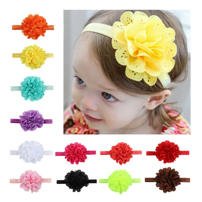 Girls Baby Toddler Turban Solid Headband Hair Band Bow Accessories Headwear