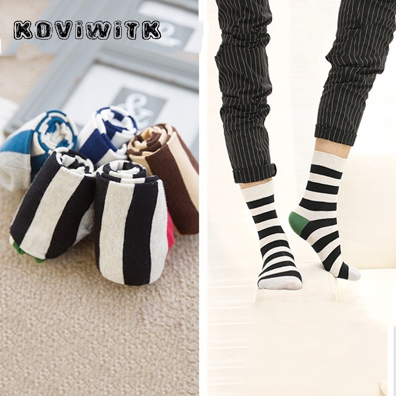 Rainbow Stripe for Mens Casual Socks fashion Cotton winter Thigh high long Sock Black Harajuku plus size Art Funny boys men Sox