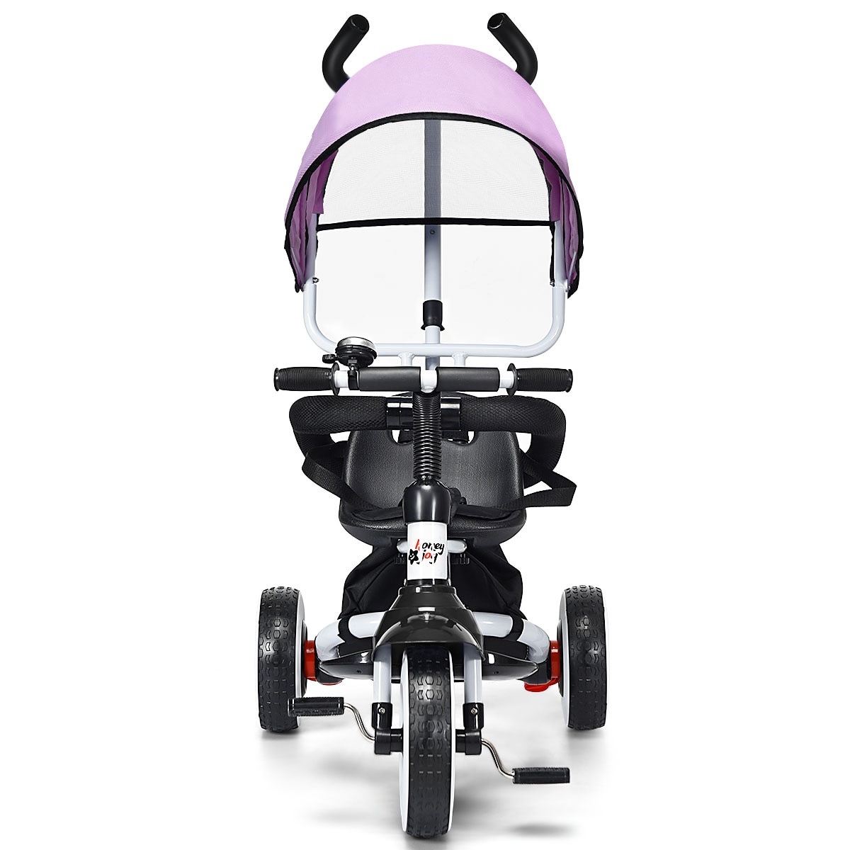 4-In-1Kids Baby Easy Steer Stroller Toy Tricycle Bike Detachable W/Canopy Pink