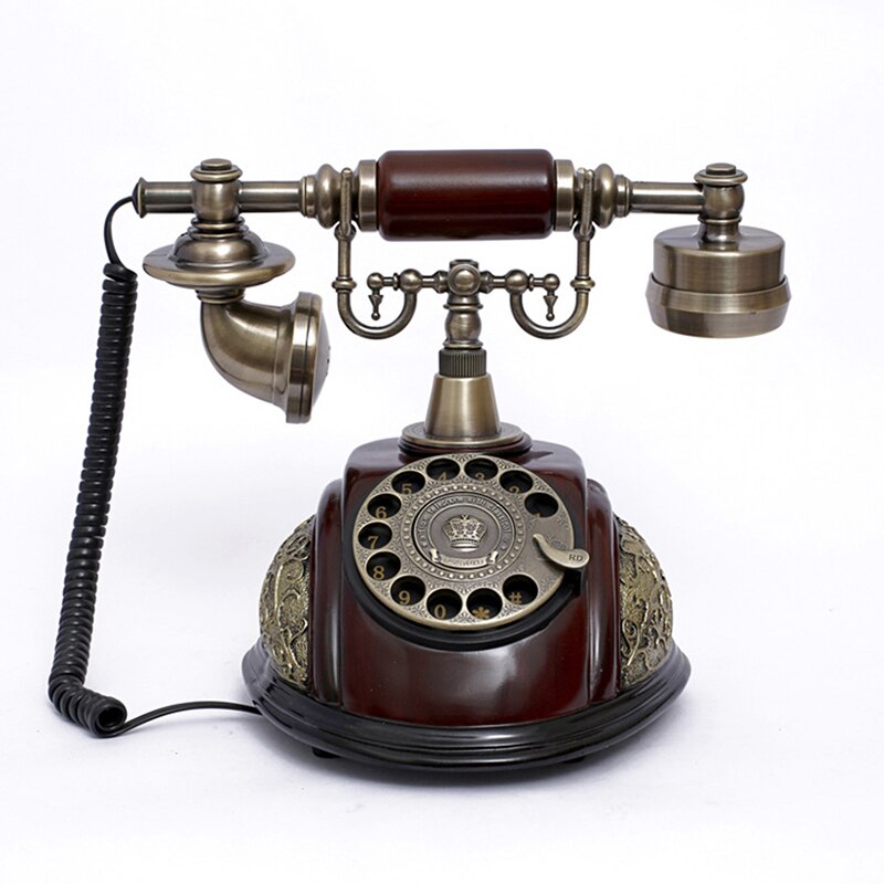 Vintage Corded Phone Landline Old Fashioned Rotary Dial Telephone with Redial, Handsfree, Retro Ringtones for Home Office