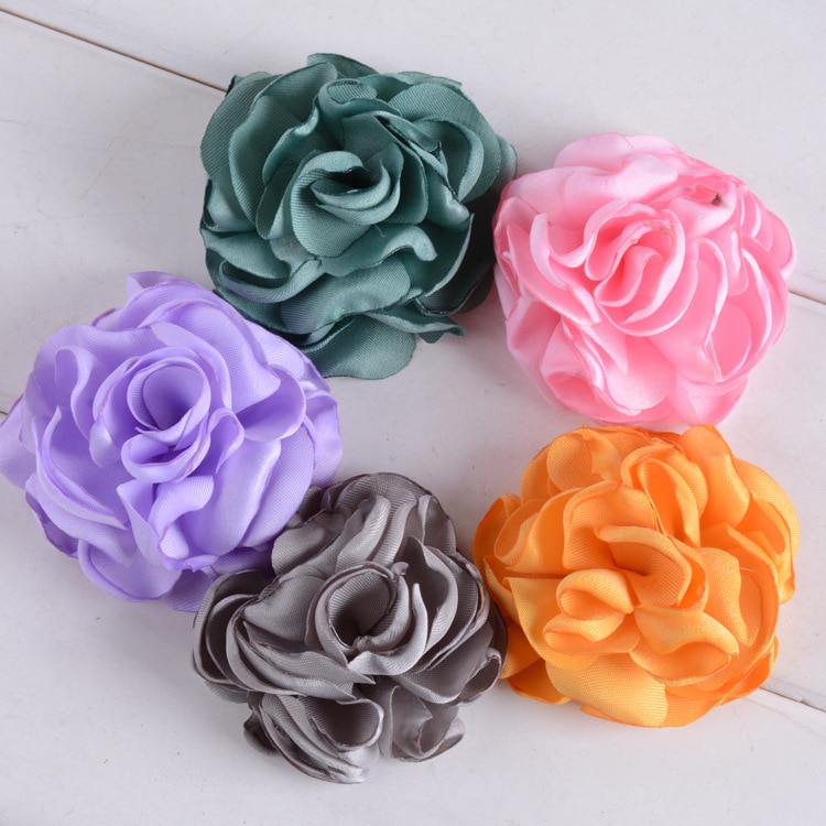 Cute 5pcs/lot 2" Rose Flowers for Kids Baby Girls Headwear Curling Flowers Boutique Burning Flowers Diy Hair Accessories