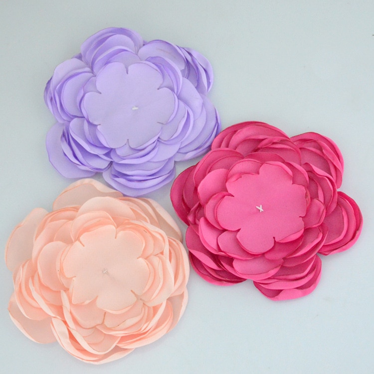 Cute 5pcs/lot 4" Artificial Multi Layer Fabric Flowers Burning Flowers for Diy Kids Baby Girls Headband Headwear Hair Acces