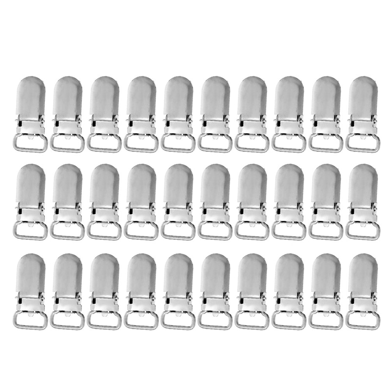 D7YD 2.7x1.3cm Bed Sheet Fasteners Holder for Making Pacifier Holders Bib Clips Toy Holder Suspender Clips Buckles Pack of 30