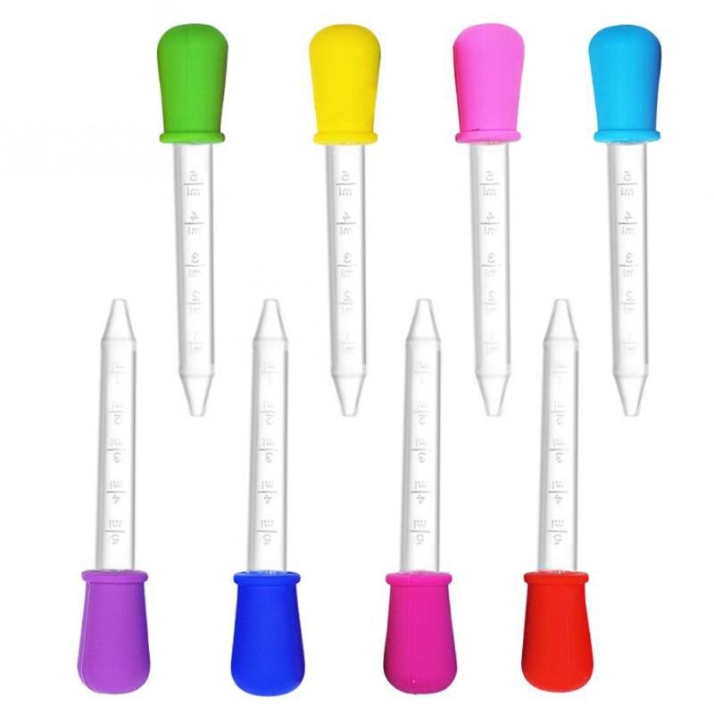 8 Pcs Baby Dropper Medicine Feeder Silicone Pipette Liquid Food Dropper 5ML