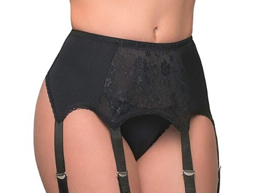 Female Plus Size Sexy Vintage High Waist Lace Straps Belts Underwear Garters Mesh Elastic Stocking Suspender S-2XL Collant