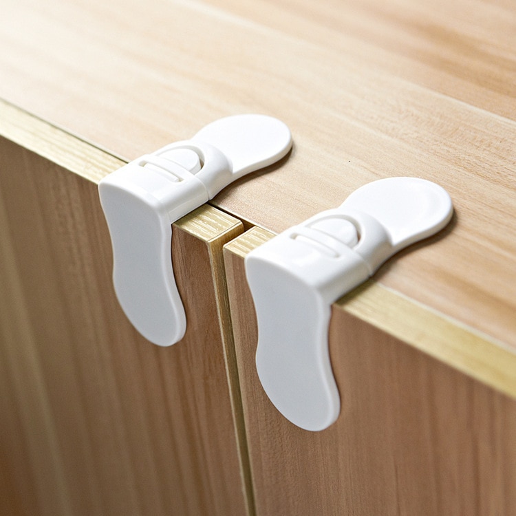 4pcs Child Safety Cabinet Lock Baby Proof Security Protector Drawer Door Cabinet Lock Plastic Protection Kids Safety Door Lock