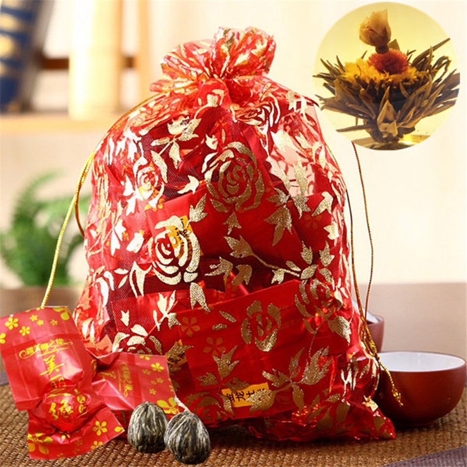 16 Pieces Flower Tea 2020 Different Flower Handmade Blooming Tea Chinese Flowering Balls Herbal Crafts Flowers Gift Packing