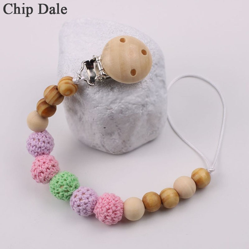 Chip Dale New Baby Pacifier Anti-drop Chain Crochet Beads Baby Pacifier Chain Baby Shower Gift Toy