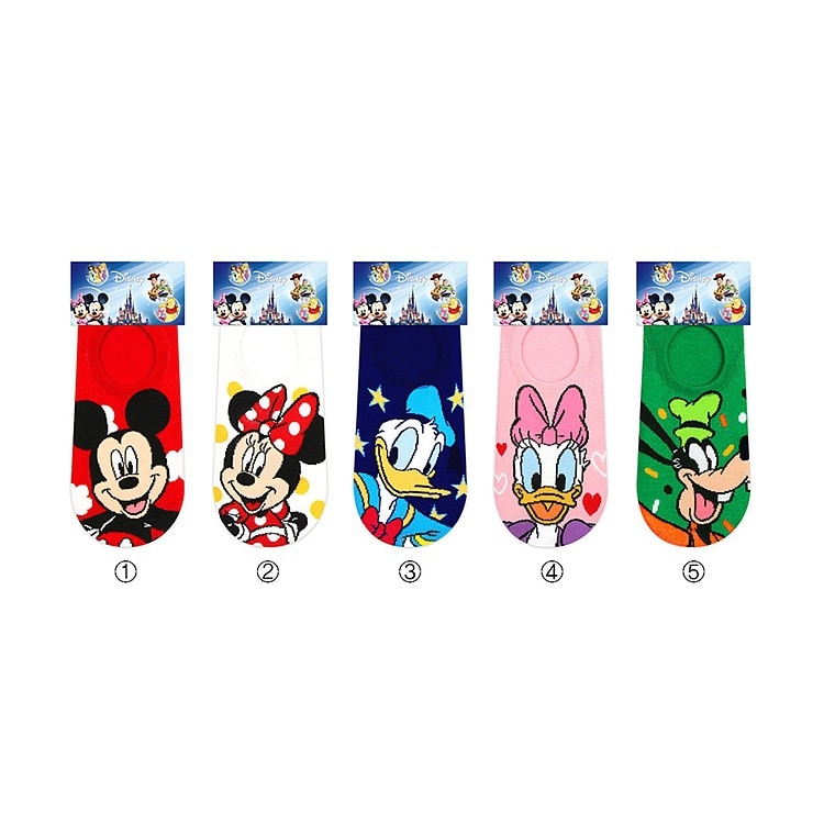 Disney Donald Duck Daisy cotton socks mickey goofy cartoon socks red and green shallow invisible socks