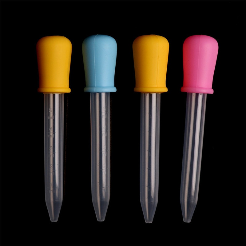 2Pcs Small Silicone Plastic Feeding Medicine Liquid Eye Ear Graduated Pipette Dropper for School Lab Supplies