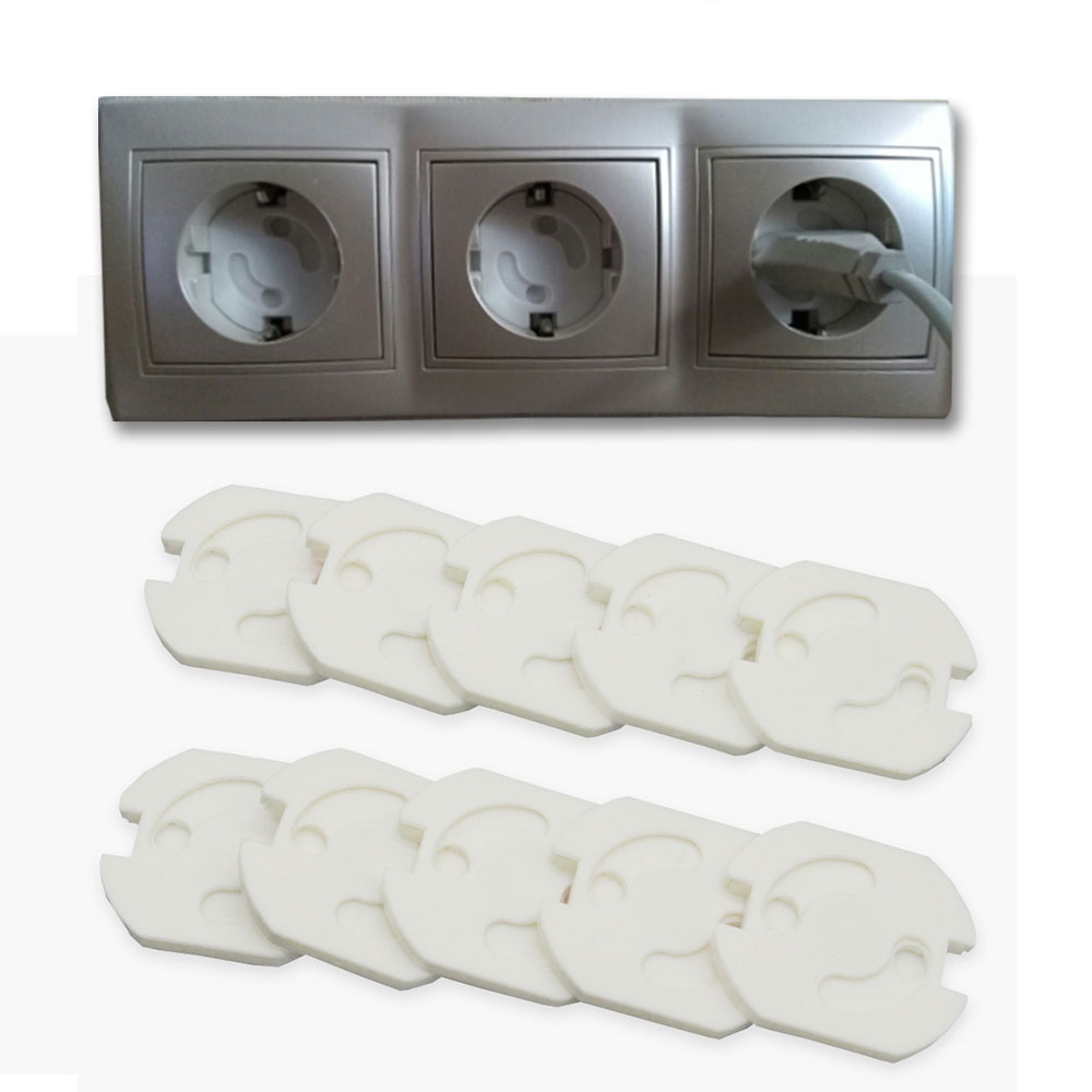 10 Pcs/Lot Children Protection EU Power Electrical Outlets Enfant Rotate Cover Plugs for Sockets Protection Baby Plug Protector