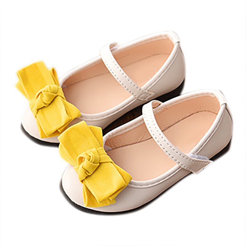 Baby Shoes Infant Girls Solid Color Princess Girls Anti Slip Soft Sole Cat Leather Shoes Spring