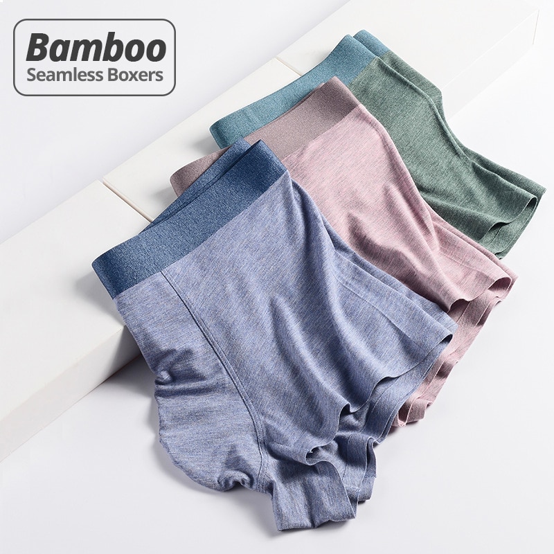 HSS New Style Trend Light Luxury Men's Underwear Bamboo fiber Seemless Men Boxers Breathable short Homme Underpants 3pcs / 