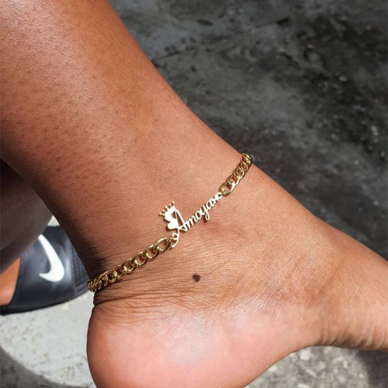 Personalized Name custom Anklet For Women stainless steel Foot Chain Ankle Beach Bijoux Femme BFF Gift 2020 new Jewelry