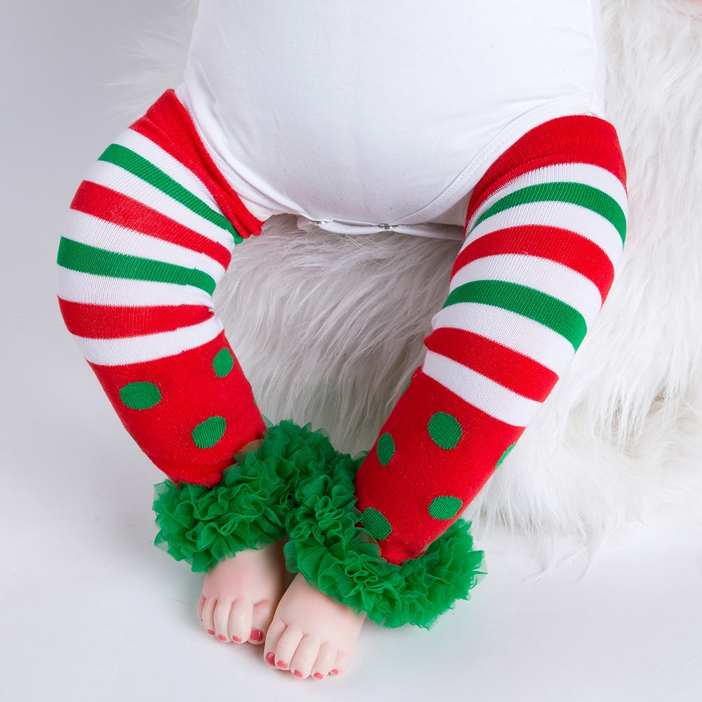Girl Leg Warmers Toddler Leggings Cotton Knee Newborn Tights dots Infant Soft Dot Print Socks Soft Yarn Christmas Clothes