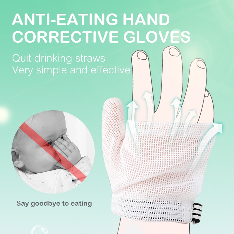 Baby Anti-eating Hand Gloves Breathable Net Newborn Teething Mittens Baby Anti Scratching Protection Face Correction Gloves Gift