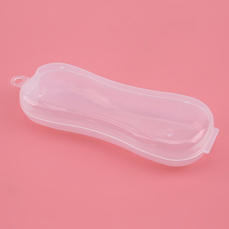 2020 New Baby Portable Tableware Double Plastic Box Storage Clean Organizer Dustproof  Solid colorTableware Storage Supplies