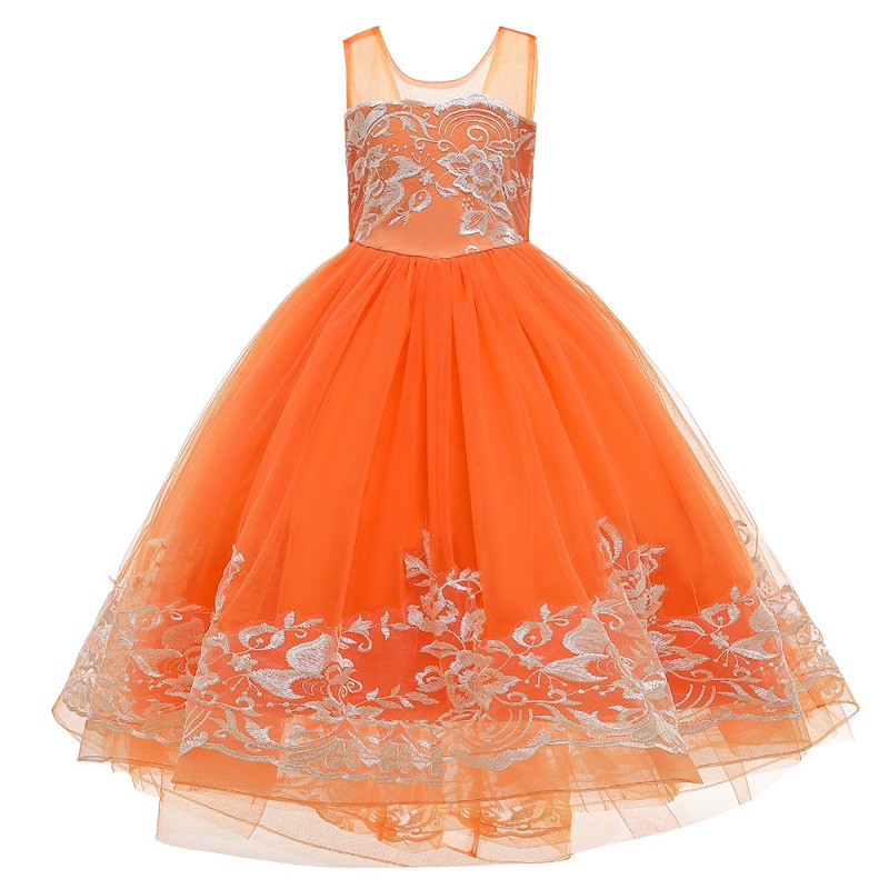 2020 summer Kids Girls Dresse teens Party wedding dresses Girl Lace prom dress flower girl Princess long dress girl costume