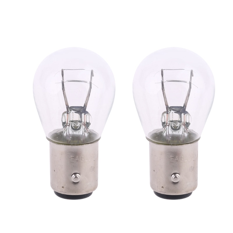 2 Pcs P21/5W S25 12V21/5 BAY15D Vehicle Car Clear Glass Lamp Brake Tail Bulb Car Indicator Halogen Stop Lamp Brake Bulbs