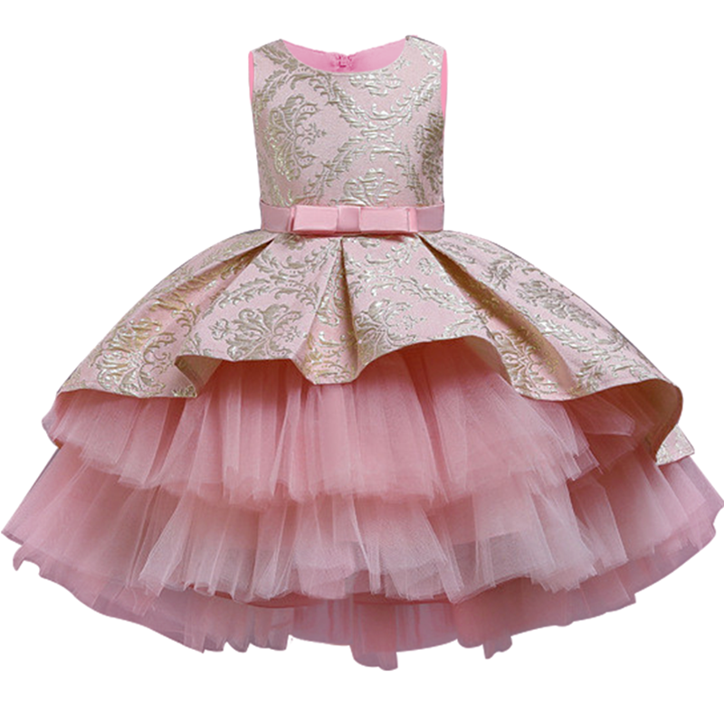 Spain Flower Vintage Embroidery Baby Girls Dress Opening Ceremony Clothing Tutu Party Cake Girls Princess Dress Kids Vestidos