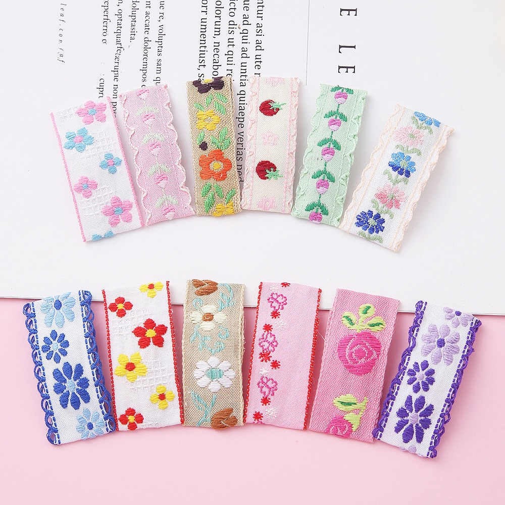 Lovely Hair Clips for Girls Embroidery Flower Hair Pins Korean Style Kids Cute Summer Barrette Children Side Clip
