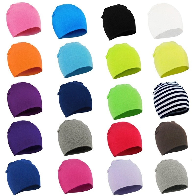 2020 Spring Autumn New Baby Hat Boy Girl Kids Toddler Infant Brand Candy Color Caps Warm Cotton Cute Beanies Hats Newborn Props