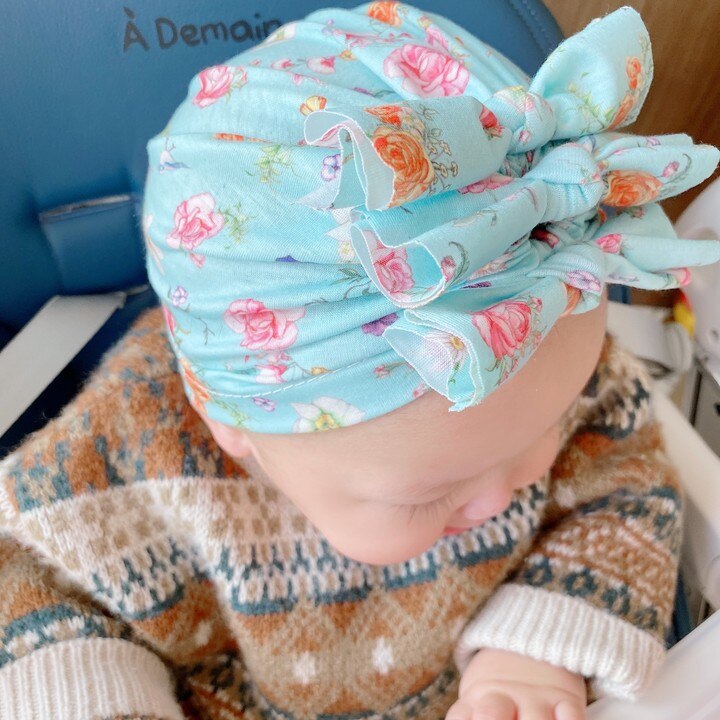 1PCS Newborn Toddler Hair Accessories Kids Baby Girls Turban Cotton Blend Beanie Hat Flower Bow Knot Caps Cute Gifts
