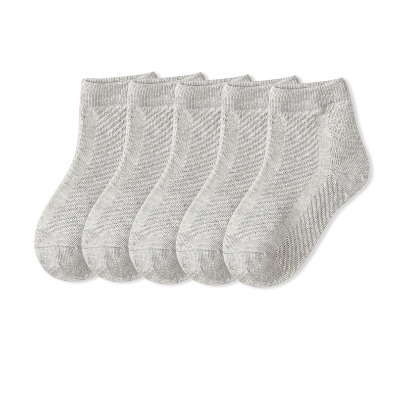 Baby Lotus 5 Pairs/Lot New Summer Black White Pure Cotton Breathable Sports Kids School Socks Girls Boys Mesh Soft Short Socks