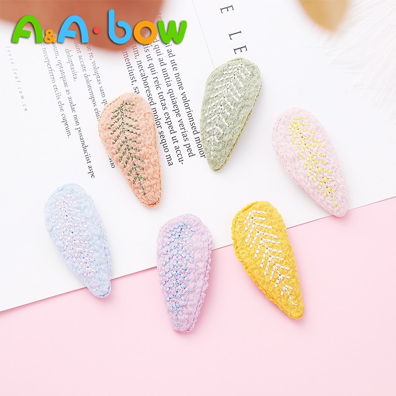 1pcs Hairpins Snap Hair Clips for Children Leaf Pattern Girls Hair Accessories Baby Cute Hair Clip Solid Color Barrette Hair Pin