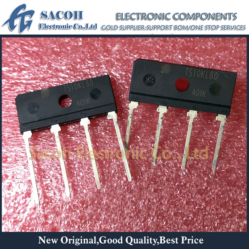 New Original 10Pcs TS10KL80 or TS10KL60 or TS10KL100 DIP-4 10A 600V Glass Passivated Bridge Rectifiers