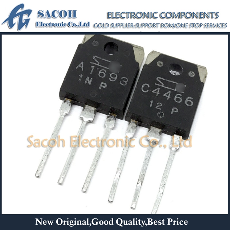 New Original 5Pairs(10PCS) 2SA1693 A1693 + 2SC4466 C4466 TO-3P Silicon PNP + NPN Epitaxial Planar Transistor