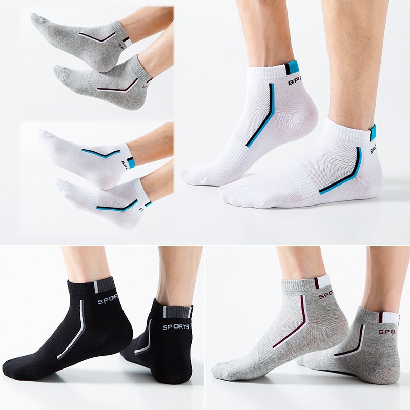 10 Pcs=5 Pairs Men Women Summer Invisible Socks Women Breathable Short Mesh Ankle Socks Men Breathable High Quality Boat Socks