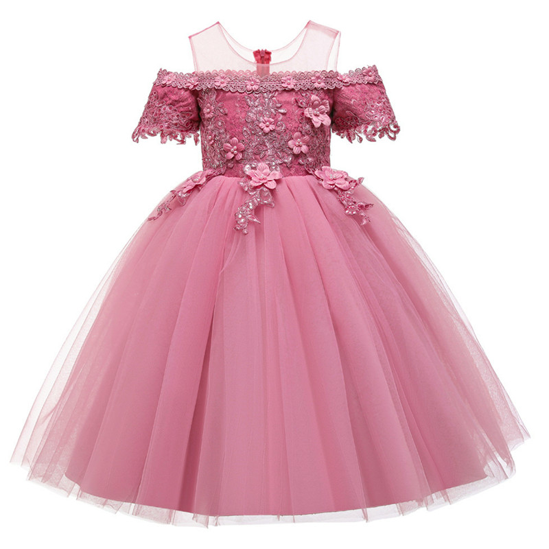 First communion Teens Summer lace flower girl dress for girl elegant birthday party robe girl dress Baby girls clothes