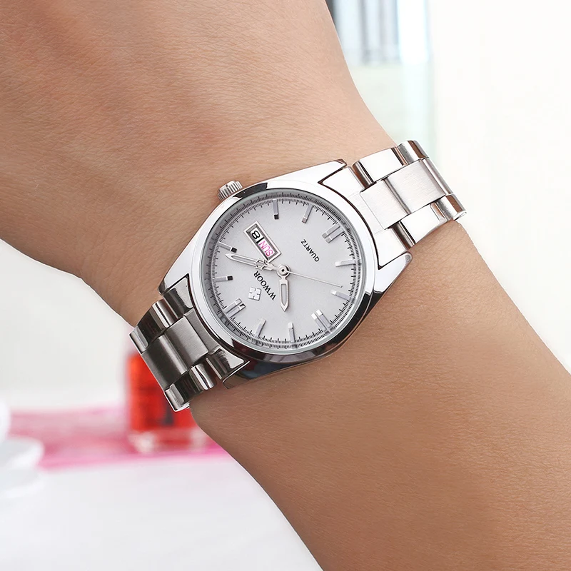 Montre Femme 2023 WWOOR Fashion Ladies Watches Waterproof Quartz Silver Clock Women Automatic Date