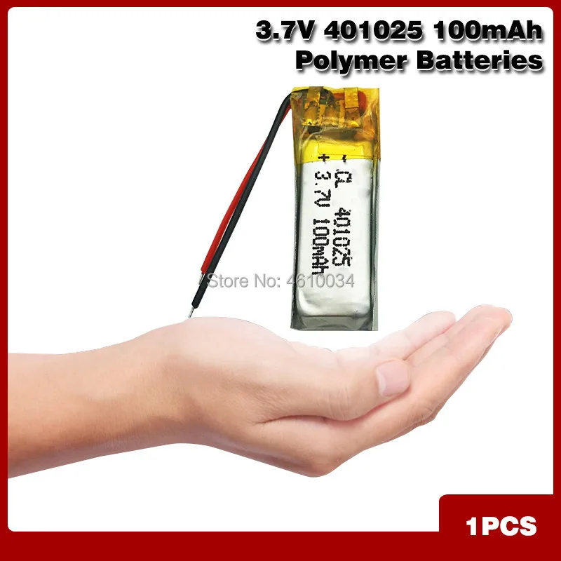 401025 polymer lithium battery Bluetooth headset self timer charging universal 3.7V 100mAh micro