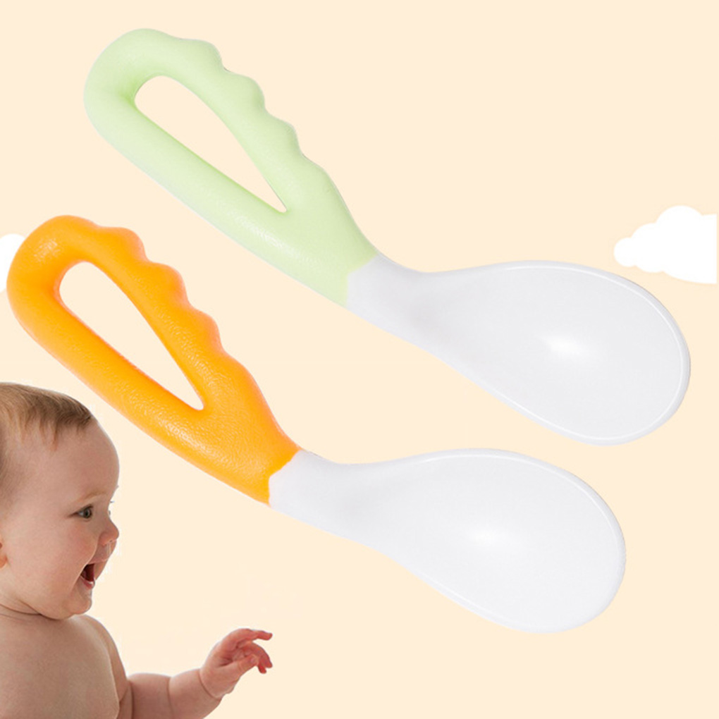 2PCS/Set Infant Feeding Spoon Baby Safety Spoons Flatware Tableware For Kids Children Boy Girl Toddler
