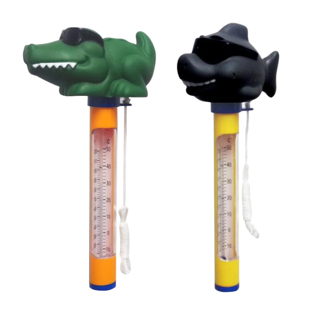 2pcs Shark & Crocodile Head 160mm Water Temperature Tester Pool Thermometer