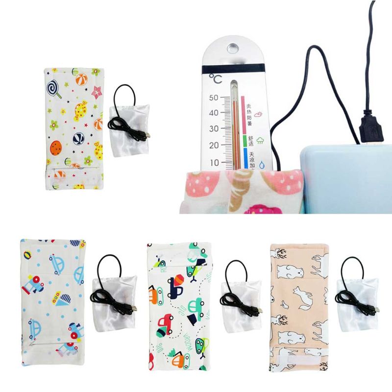 USB Milk Warmer Insulated Bag Portable Travel Cup Warmer Baby Nursing Bottle Cover Warmer Heater Bag Infant Feeding Bottle Bags