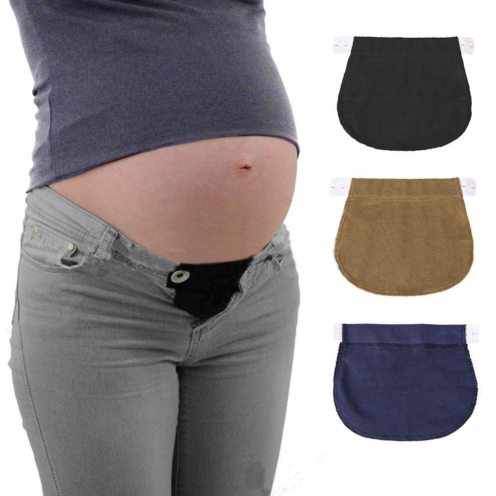 Maternity Pregnancy Waist Belt Lengthening Support Pants Waist Extenders Button Adjustable Women Elastic Waistband