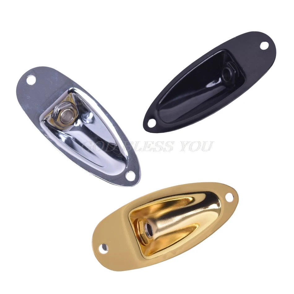 Professional Boat Style 1/4" Guitar Pickup Output Input Chrome Jack Plug Socket for Strat Electric