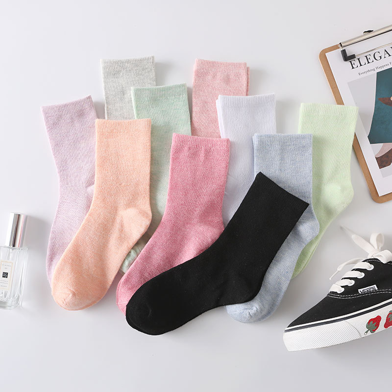 10Colors Cotton Candy Color Autumn Warm Solid Knitting Long Cheap Socks Women Winter Fall Girl Ladies Festival Student Gifts