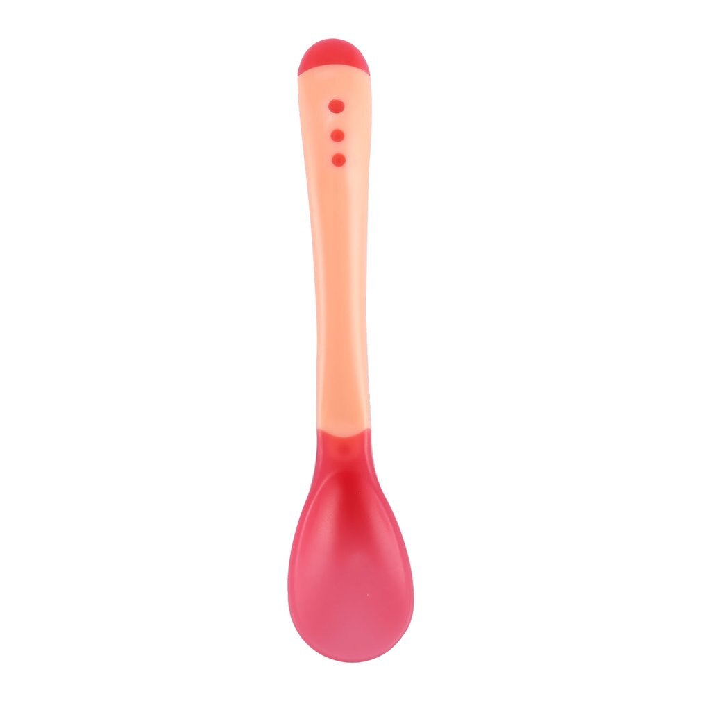 1Pcs / Set Safety Temperature Sensing Spoon Baby Cutlery Food Spoon Kids Cookware Silicone Paste For Baby Care