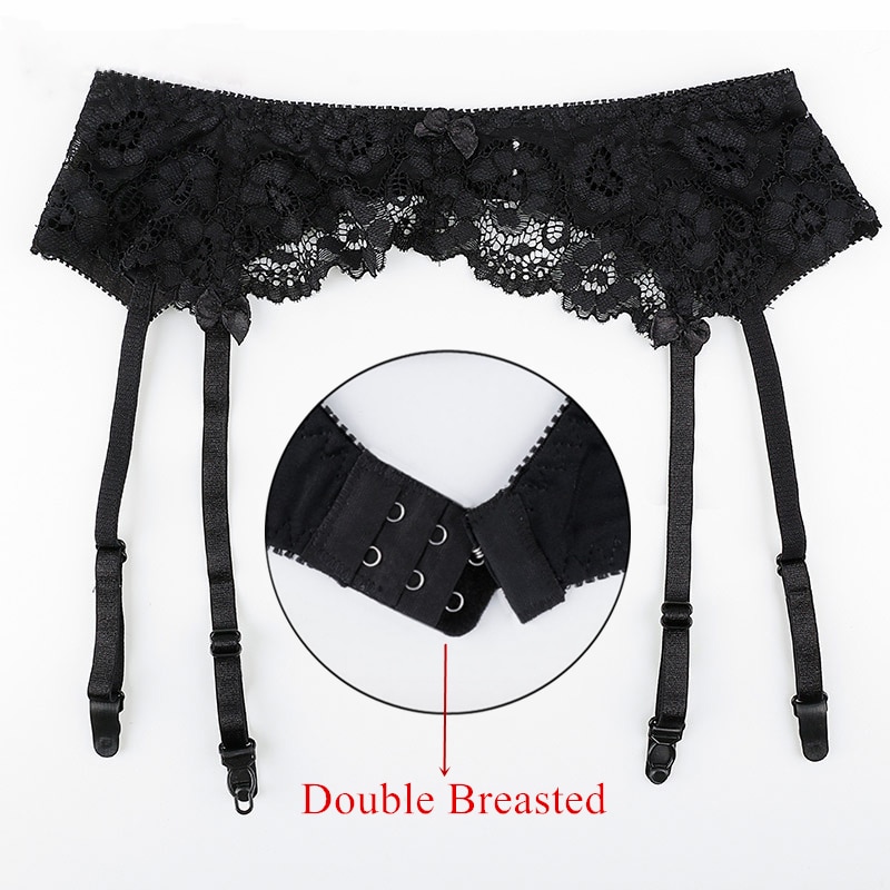 Women's Sexy Lingerie Plus Size Lace Garter Suspenders Transparent Underwear Adjustable Double Breasted Waist Belt For Stoc